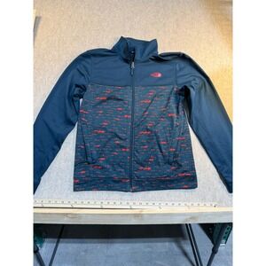 The North Face Mens Full Zip Track Jacket Blue Red Graphic Print Small S/P